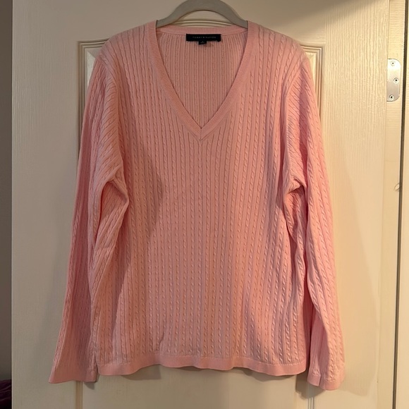 Tommy Hilfiger Sweaters - Tommy Hilfiger Womens Pink V Neck Sweater 1x